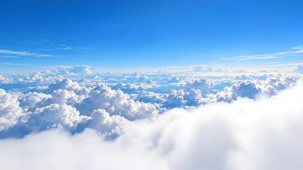 Flying above the clouds.